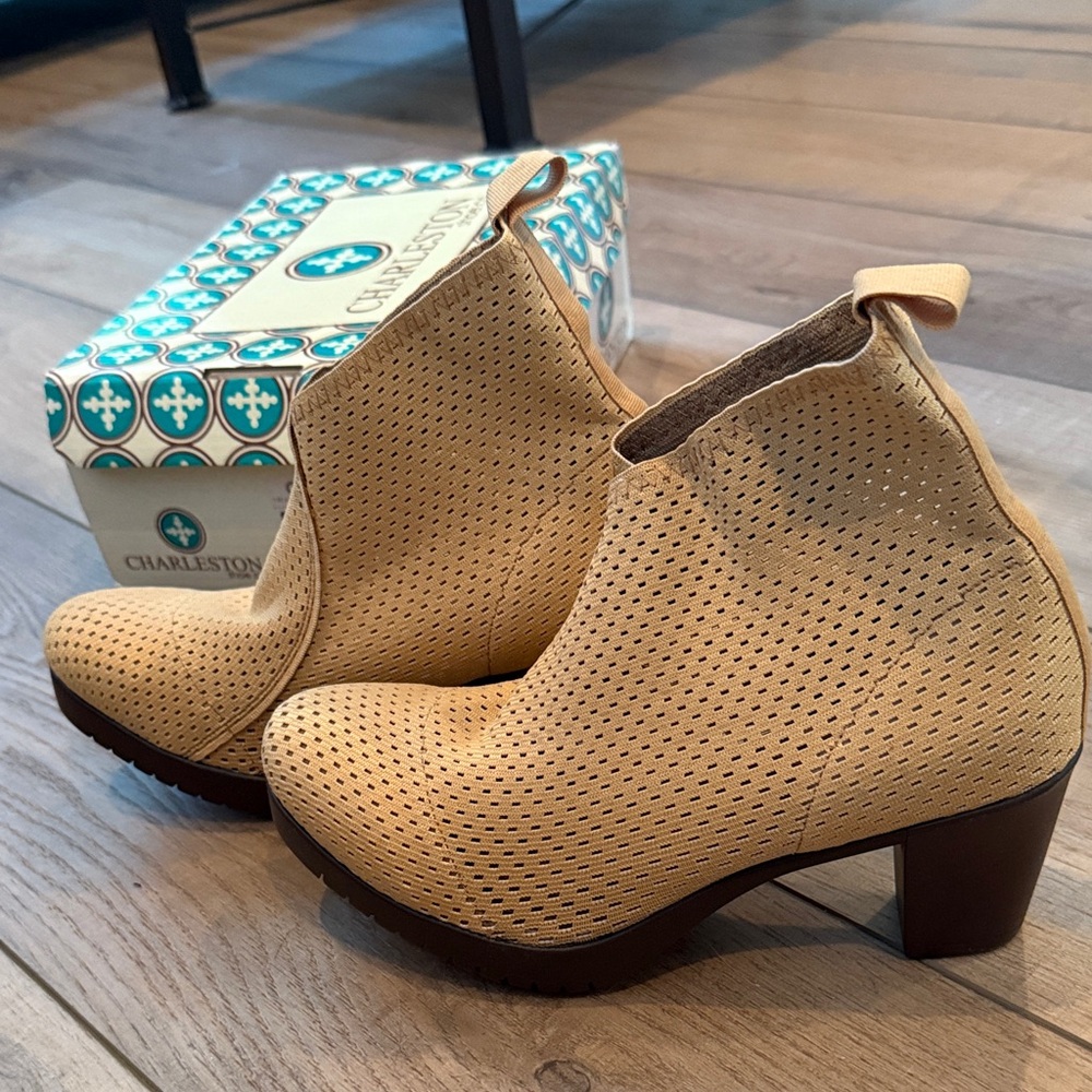 CHARLESTON SHOE CO. Tan Wedge Booties - Picture 4 of 6